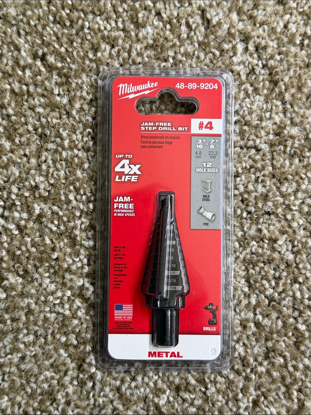 Milwaukee Jam-Free Step Drill Bit - Size #4